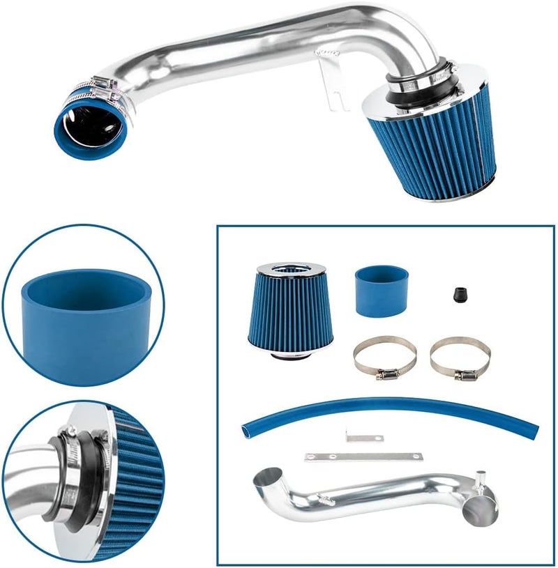 AUTOSITY Air Intake Kit, Cold Air Intake System Kits w/Filter Aluminum Compatible with 2001-2005 Civic 1.7L L4 AT/MT Racing (Blue) - Image 2